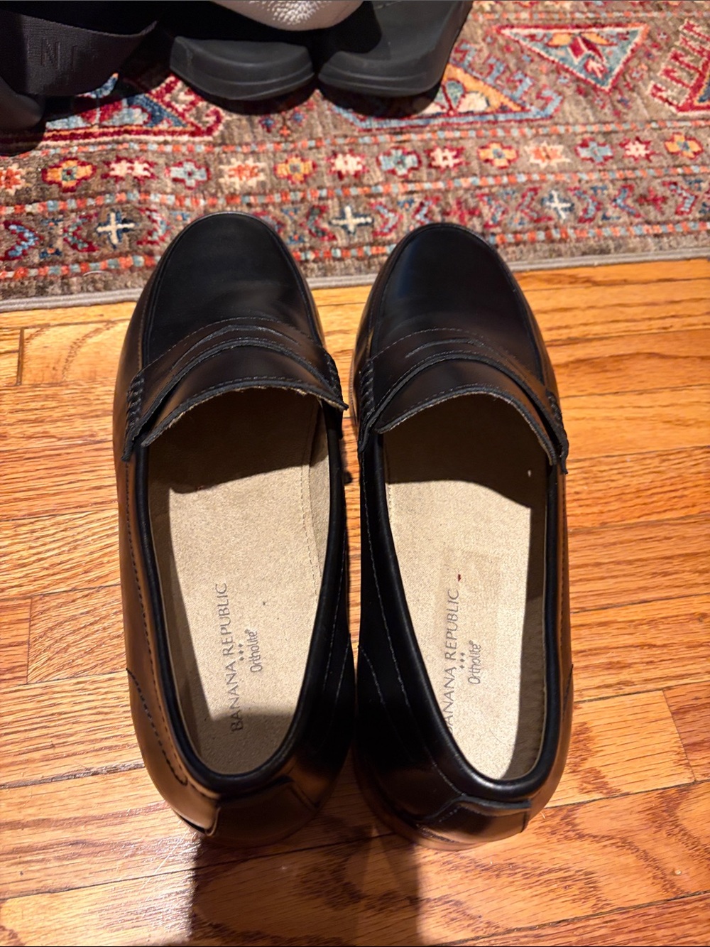 Banana Republic Black Leather Penny Loafers